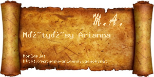 Mátyásy Arianna névjegykártya
